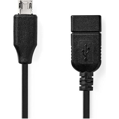 Nedis CCGB60515BK02 USB-Adapter USB 2.0 USB Micro-B Stecker USB-A Buchse 480 Mbps 0.20 m Rund Vernic (0.20 m, USB 2.0), USB Kabel Nedis CCGB60515BK02 USB-Adapter USB 2.0 USB Micro-B Stecker USB-A Buchse 480 Mbps 0.20 m Rund Vernic (0.20 m, USB 2.0), USB Kabel