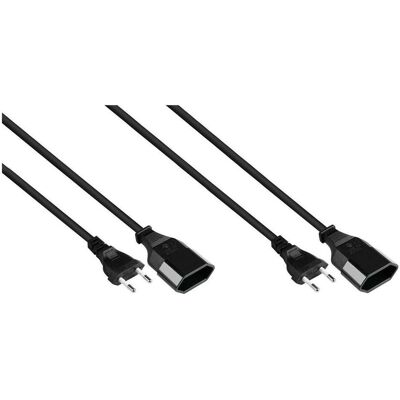 Varia, Verlängerungskabel, Euro-Verlängerung Euro-Stecker Typ C an Euro-Buchse, schwarz, 0,75mm², 2m - 2er SPAR-Set (2 m, CEE 7/4) Varia, Verlängerungskabel, Euro-Verlängerung Euro-Stecker Typ C an Euro-Buchse, schwarz, 0,75mm², 2m - 2er SPAR-Set (2 m, CEE 7/4)
