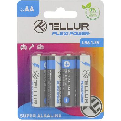 Tellur Flexi Power battery, Super Alkaline, AA LR6, 1.5V, 4 pcs/set (4 Stk., AA), Batterien + Akkus Tellur Flexi Power battery, Super Alkaline, AA LR6, 1.5V, 4 pcs/set (4 Stk., AA), Batterien + Akkus