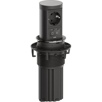Bachmann, Steckdosenleiste, ELEVATOR 2 versenkbare Einbausteckdose 3-fach, 1x CEE7/3, 2x USB-C, 2m... (3x, CEE 7/3, USB-C, 2 m) Bachmann, Steckdosenleiste, ELEVATOR 2 versenkbare Einbausteckdose 3-fach, 1x CEE7/3, 2x USB-C, 2m... (3x, CEE 7/3, USB-C, 2 m)