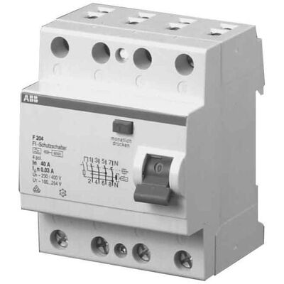 ABB, Schutzschalter, F204A-25/0,03NL Fi-Schutzschalter pro M compact 4p 30mA ABB, Schutzschalter, F204A-25/0,03NL Fi-Schutzschalter pro M compact 4p 30mA
