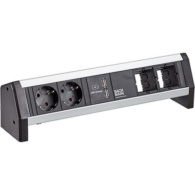 Bachmann, Steckdosenleiste, DESK 2xCEE7/3 1xUSB Charger (2x, CEE 7/3, 1 m) Bachmann, Steckdosenleiste, DESK 2xCEE7/3 1xUSB Charger (2x, CEE 7/3, 1 m)