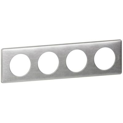 Legrand, Steckdosenleiste, Vierfachrahmen Celiane Aluminium (068924) Legrand, Steckdosenleiste, Vierfachrahmen Celiane Aluminium (068924)