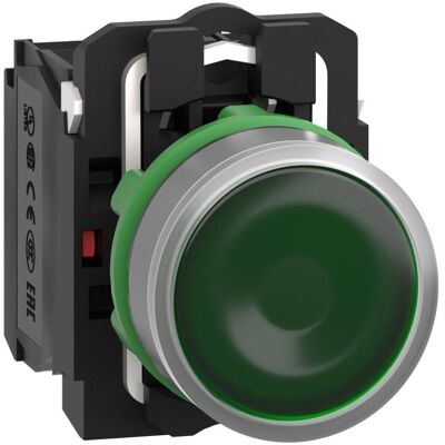 Schneider Electric Schneider Leuchtdrucktaster XB5AW33G5C0kompl Kunststoff tastend grün, Schalter + Taster, Schwarz, Grün Schneider Electric Schneider Leuchtdrucktaster XB5AW33G5C0kompl Kunststoff tastend grün, Schalter + Taster, Schwarz, Grün