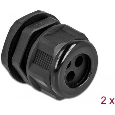 Delock, Kabelverbindung, Kabelverschraubung PG21 für Rundkabel mit drei Kabeleinführungen schwarz 2 Stück Delock, Kabelverbindung, Kabelverschraubung PG21 für Rundkabel mit drei Kabeleinführungen schwarz 2 Stück