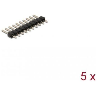 Delock Stiftleiste 10 Pin, Rastermass 2,54 mm, 1-reihig, gerade, 5 Stück, Elektronikkabel + Stecker, Schwarz Delock Stiftleiste 10 Pin, Rastermass 2,54 mm, 1-reihig, gerade, 5 Stück, Elektronikkabel + Stecker, Schwarz