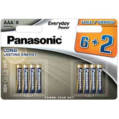 Panasonic Everyday Power battery LR03EPS/8B (6+2) (8 Stk., AAA), Batterien + Akkus Panasonic Everyday Power battery LR03EPS/8B (6+2) (8 Stk., AAA), Batterien + Akkus
