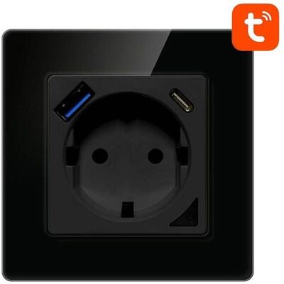 Avatto, Steckdose, Smart WiFi Wall Socket N-WOT10-USB-B TUYA USB USB-C (black) Avatto, Steckdose, Smart WiFi Wall Socket N-WOT10-USB-B TUYA USB USB-C (black)