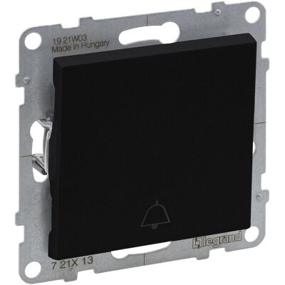 Legrand, Lichtschalter + Storenschalter, Push-Button With Bell Symbol Black Legrand, Lichtschalter + Storenschalter, Push-Button With Bell Symbol Black