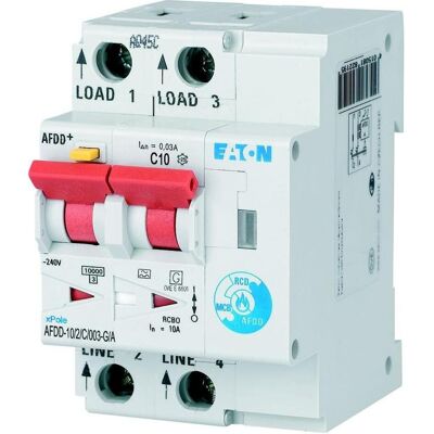 Eaton, Schutzschalter, Brandschutzschalter, 2p, C, 10 A, 30 mA, MB-300147 Eaton, Schutzschalter, Brandschutzschalter, 2p, C, 10 A, 30 mA, MB-300147