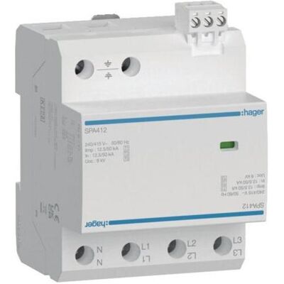 Hager SPA412FM 12,5kA 4P TNS/TT - Überspannungsschutz Hager SPA412FM 12,5kA 4P TNS/TT - Überspannungsschutz