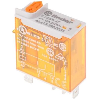 Finder Relais 16A 230VAC 1-Wechsler mit LED, Relais Finder Relais 16A 230VAC 1-Wechsler mit LED, Relais