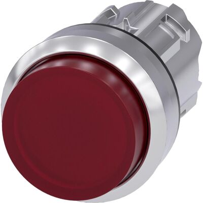 Siemens Drucktaster Front 1f rt bel.b Ř22mm rnd 3SU1051-0BB20-0AA0, Schalter + Taster, Rot, Silber Siemens Drucktaster Front 1f rt bel.b Ř22mm rnd 3SU1051-0BB20-0AA0, Schalter + Taster, Rot, Silber