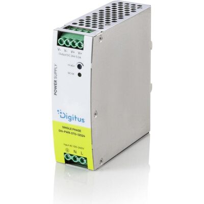 Digitus Systemstromversorgung, Industrielles Netzteil, 24V DC, 5A, 120W, AC-DC, Metallgehäuse, für DIN-Hutschienenmontage Digitus Systemstromversorgung, Industrielles Netzteil, 24V DC, 5A, 120W, AC-DC, Metallgehäuse, für DIN-Hutschienenmontage