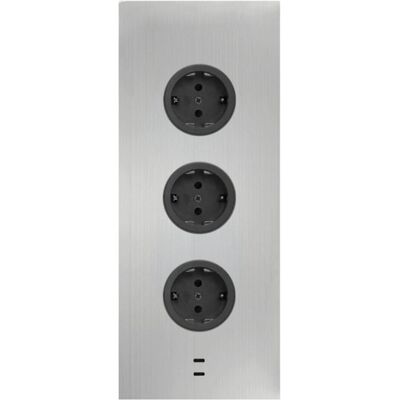 Caressi, Steckdose, Steckdosenelement 3ST29 3 Schukosteckdosen 2 USB-Charger Edelstahl Caressi, Steckdose, Steckdosenelement 3ST29 3 Schukosteckdosen 2 USB-Charger Edelstahl
