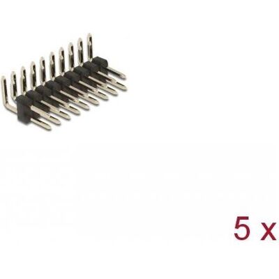 Delock Stiftleiste 10 Pin, Rastermass 2,54 mm, 2-reihig, gewinkelt, 5 Stück, Elektronikkabel + Stecker, Schwarz Delock Stiftleiste 10 Pin, Rastermass 2,54 mm, 2-reihig, gewinkelt, 5 Stück, Elektronikkabel + Stecker, Schwarz