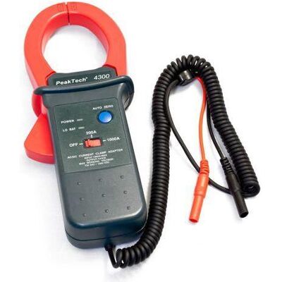 Peaktech, Multimeter, Stromzangenadapter, AC: 1 kA/DC: 1 kA, 4-mm-Sicherheitsstecker (Zangenstrommesser) Peaktech, Multimeter, Stromzangenadapter, AC: 1 kA/DC: 1 kA, 4-mm-Sicherheitsstecker (Zangenstrommesser)