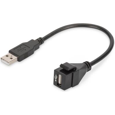 Digitus USB 2.0 Keystone Modul fur DN-93832 mit 16 cm Kabel schwarz RAL 9005 (0.16 m, USB 2.0), USB Kabel Digitus USB 2.0 Keystone Modul fur DN-93832 mit 16 cm Kabel schwarz RAL 9005 (0.16 m, USB 2.0), USB Kabel