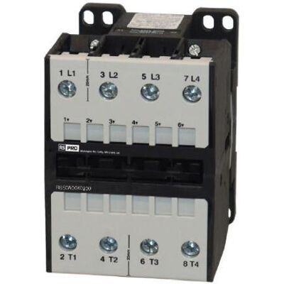 RS PRO Leistungsschütz 230 V-Spule, 4 -polig, 3 400 V / 62 A 30 kW, Relais RS PRO Leistungsschütz 230 V-Spule, 4 -polig, 3 400 V / 62 A 30 kW, Relais