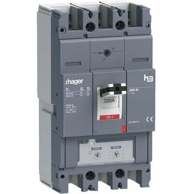 Hager HMJ320DR - Leistungsschalter 320A - 50kA - 3P Hager HMJ320DR - Leistungsschalter 320A - 50kA - 3P