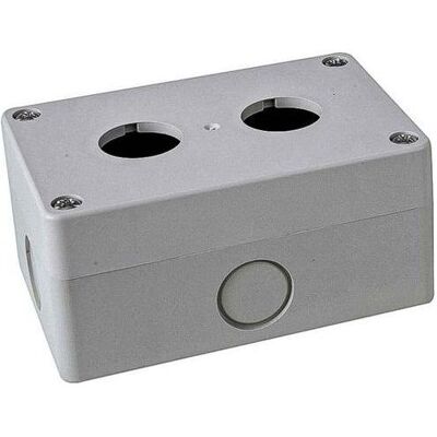 RS PRO Steuerstation Leergehäuse, 2 x Ø 22mm, 105 x 70 x 51mm, Grau, ABS, IP 65, Schalter + Taster, Grau RS PRO Steuerstation Leergehäuse, 2 x Ø 22mm, 105 x 70 x 51mm, Grau, ABS, IP 65, Schalter + Taster, Grau
