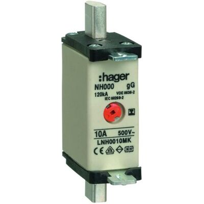 Hager, Sicherung, LNH0010MK (10 A) Hager, Sicherung, LNH0010MK (10 A)