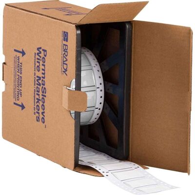 Brady, Etikettenrolle, HX-750-2-WT, B-7642, Heatex Schrumpfschlauch 2:1, Weiss, 50 x 31,4mm, für Kabeldurchmesser vo Brady, Etikettenrolle, HX-750-2-WT, B-7642, Heatex Schrumpfschlauch 2:1, Weiss, 50 x 31,4mm, für Kabeldurchmesser vo