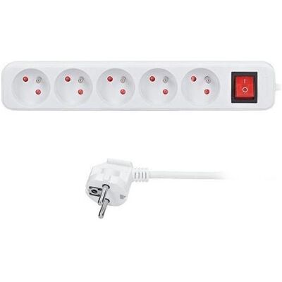 Olight, Verlängerungskabel, Solight extension cord, 5 sockets, white, switch, 5m (5 m, CEE 7/3) Olight, Verlängerungskabel, Solight extension cord, 5 sockets, white, switch, 5m (5 m, CEE 7/3)