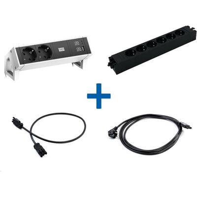 Bachmann, Steckdosenleiste, Steckdosenleisten-Set DESK 2 + STEP BASE inkl. GST18 Kabel (6x) Bachmann, Steckdosenleiste, Steckdosenleisten-Set DESK 2 + STEP BASE inkl. GST18 Kabel (6x)