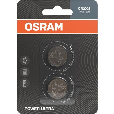 Osram Knopfzellen CR2025 Lithium, 2 Stück (2 Stk.), Batterien + Akkus Osram Knopfzellen CR2025 Lithium, 2 Stück (2 Stk.), Batterien + Akkus
