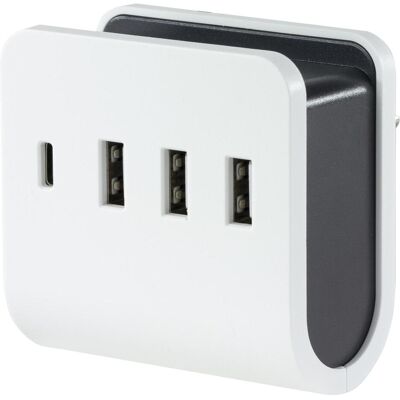 REV USB Ladegerät 3x USB-A 1x USB-C (24 W, 4 Ports), USB Ladegerät, Weiss REV USB Ladegerät 3x USB-A 1x USB-C (24 W, 4 Ports), USB Ladegerät, Weiss