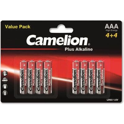 Camelion Plus Alkaline AAA (LR03), 8 (4+4) value pack (8 Stk., AAA, 1250 mAh), Batterien + Akkus Camelion Plus Alkaline AAA (LR03), 8 (4+4) value pack (8 Stk., AAA, 1250 mAh), Batterien + Akkus