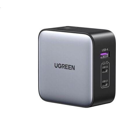 Ugreen Nexode Travel (65 W, 3 Ports), USB Ladegerät, Schwarz Ugreen Nexode Travel (65 W, 3 Ports), USB Ladegerät, Schwarz
