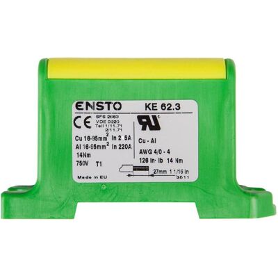Ensto, Kabelverbindung, Durchführungsklemme PE 16-95mm² Schraubklemme GELB/GRÜN EINZEL Ensto, Kabelverbindung, Durchführungsklemme PE 16-95mm² Schraubklemme GELB/GRÜN EINZEL