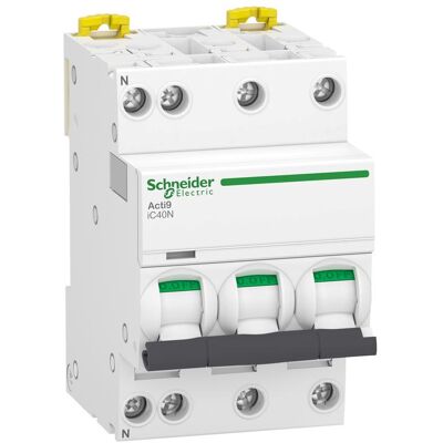 Schneider Electric Leitungsschutzschalter Acti9 IC40N 3P+N 25A - Sicherungsautomat Schneider Electric Leitungsschutzschalter Acti9 IC40N 3P+N 25A - Sicherungsautomat