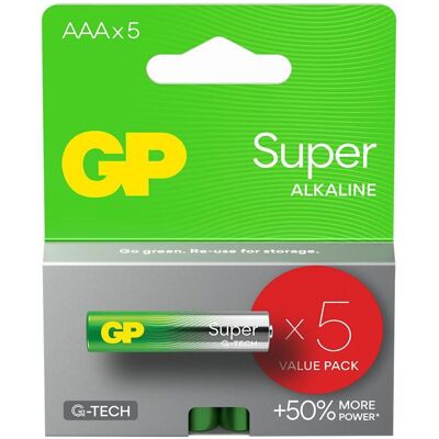 GP Batteries LR03 5BL GP Super Alkaline (G-TECH) (4 Stk., AAA), Batterien + Akkus GP Batteries LR03 5BL GP Super Alkaline (G-TECH) (4 Stk., AAA), Batterien + Akkus