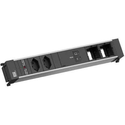 Bachmann, Steckdosenleiste, POWER FRAME L 2xCH 0° 1xUSB C/C 100W 2xCM 0,2m (2x, Typ 13) Bachmann, Steckdosenleiste, POWER FRAME L 2xCH 0° 1xUSB C/C 100W 2xCM 0,2m (2x, Typ 13)