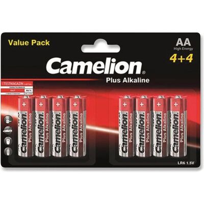 Camelion Plus Alkaline LR6 AA Value Pack 8 Stück (8 Stk., AA, 2800 mAh), Batterien + Akkus Camelion Plus Alkaline LR6 AA Value Pack 8 Stück (8 Stk., AA, 2800 mAh), Batterien + Akkus