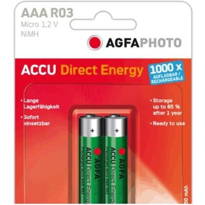 AGFAPHOTO Direct Energy (2 Stk., AAA, 950 mAh), Batterien + Akkus AGFAPHOTO Direct Energy (2 Stk., AAA, 950 mAh), Batterien + Akkus