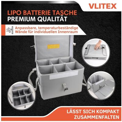 Vlitex Akku Sicherheitsbox XL, Batterie Zubehör, Grau Vlitex Akku Sicherheitsbox XL, Batterie Zubehör, Grau