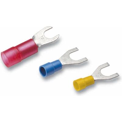 Cimco, Kabelverbindung, Quetschkabelschuhe, Gabelform Cu, DIN 46237, blau, 4 - 6 mm², 5 mm Cimco, Kabelverbindung, Quetschkabelschuhe, Gabelform Cu, DIN 46237, blau, 4 - 6 mm², 5 mm