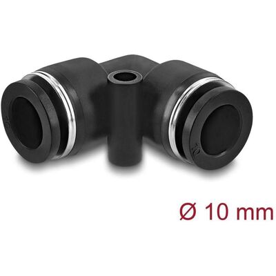 Delock Pneumatik Steckverbinder 10 mm mit Befestigungsloch 9, Elektronikkabel + Stecker, Schwarz Delock Pneumatik Steckverbinder 10 mm mit Befestigungsloch 9, Elektronikkabel + Stecker, Schwarz