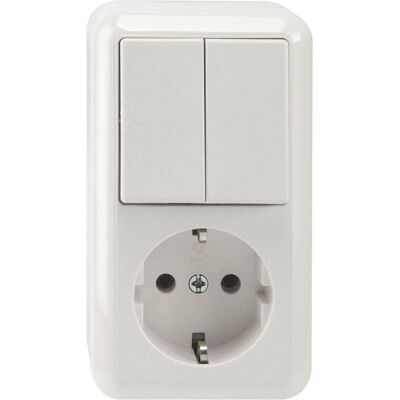 Merten, Lichtschalter + Storenschalter, Kombination SCHUKO-Steckdose/ MEG3498-8719 Merten, Lichtschalter + Storenschalter, Kombination SCHUKO-Steckdose/ MEG3498-8719