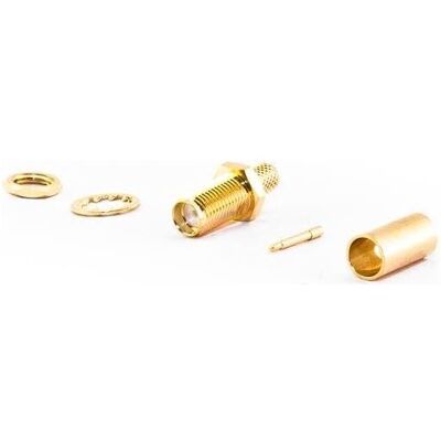 Varia RP-SMA-Einbaubuchse für HDF200 Kabel, Crimp Version, Elektronikkabel + Stecker Varia RP-SMA-Einbaubuchse für HDF200 Kabel, Crimp Version, Elektronikkabel + Stecker