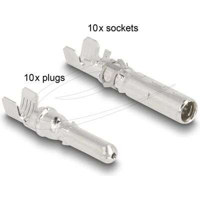 Delock DL4 Solar Stiftkontakte zum Crimpen für Stecker und Buchsen, 20 Stück, Elektronikkabel + Stecker, Silber Delock DL4 Solar Stiftkontakte zum Crimpen für Stecker und Buchsen, 20 Stück, Elektronikkabel + Stecker, Silber