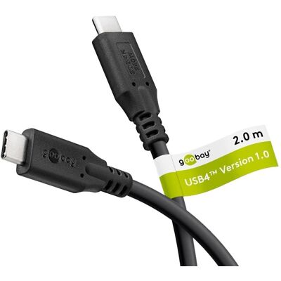 Goobay USB-C-Kabel, USB4, 240 W, 20 Gbit/s, Power Delivery, 2 m (2 m, USB 4, 240 W), USB Kabel Goobay USB-C-Kabel, USB4, 240 W, 20 Gbit/s, Power Delivery, 2 m (2 m, USB 4, 240 W), USB Kabel