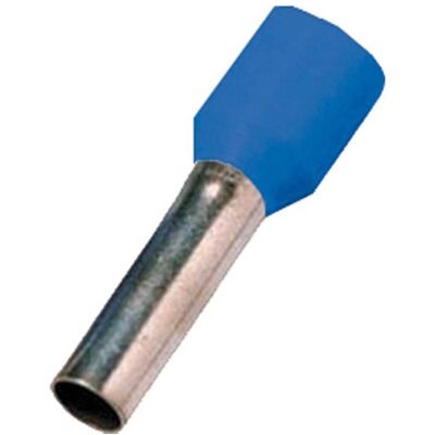Intercable, Kabelverbindung, Isoleret terminalrør blå 2,5mm2 L=8mm - (100 stk.) Intercable, Kabelverbindung, Isoleret terminalrør blå 2,5mm2 L=8mm - (100 stk.)