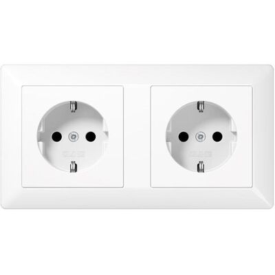 Jung AS 1522 WW - Kanal-SCHUKO-Steckdose 2-fach, 16A, 250V - Power Outlet Jung AS 1522 WW - Kanal-SCHUKO-Steckdose 2-fach, 16A, 250V - Power Outlet