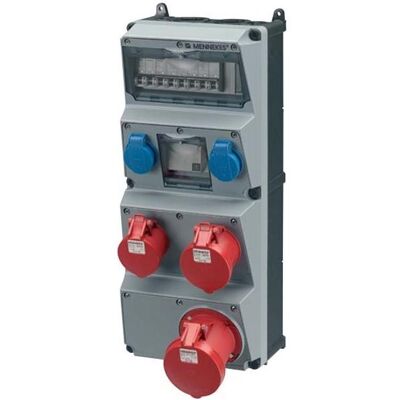 Mennekes, Baustromverteiler, Steckdosen-Kombination (2x, CEE 16/5, CEE 32/5, CEE 63/5, CEE 7/4) Mennekes, Baustromverteiler, Steckdosen-Kombination (2x, CEE 16/5, CEE 32/5, CEE 63/5, CEE 7/4)
