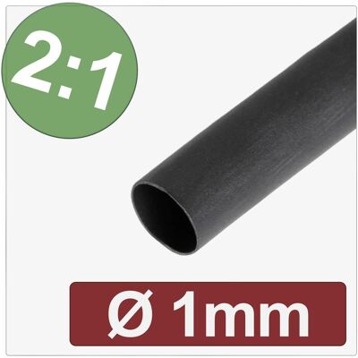 Quadrios, Schrumpfschlauch, 24CA261 Schrumpfschlauch ohne Kleber Schwarz 1 mm 0.50 mm Schrumpfrate: Quadrios, Schrumpfschlauch, 24CA261 Schrumpfschlauch ohne Kleber Schwarz 1 mm 0.50 mm Schrumpfrate: